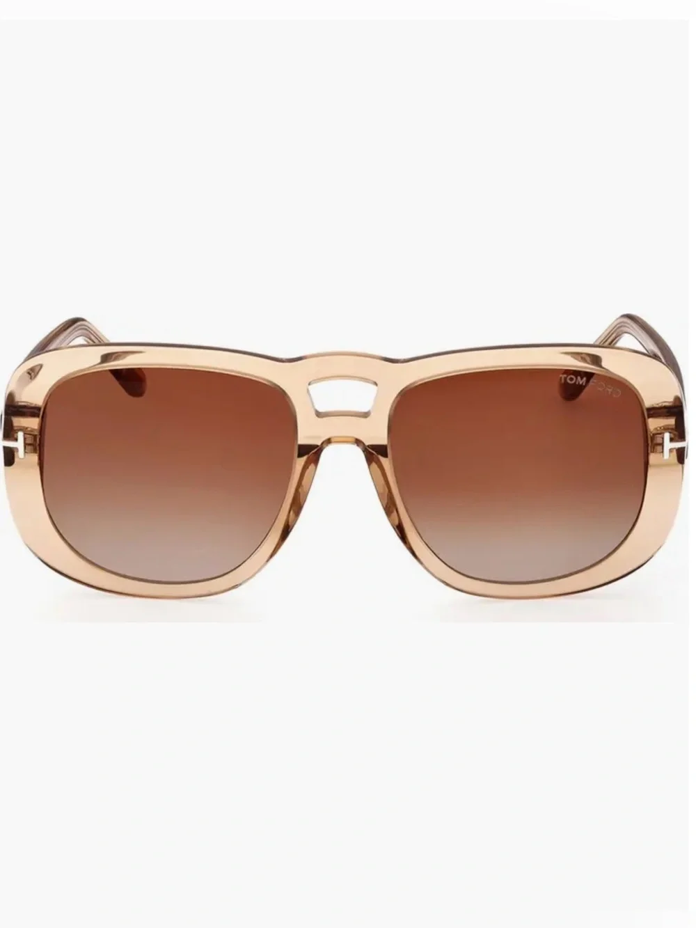 Tom Ford Beige Frame Sunglasses with Brown Gradient Lenses